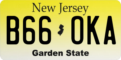NJ license plate B66OKA