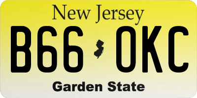 NJ license plate B66OKC