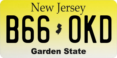 NJ license plate B66OKD