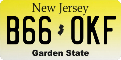 NJ license plate B66OKF