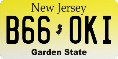 NJ license plate B66OKI