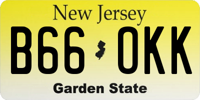 NJ license plate B66OKK