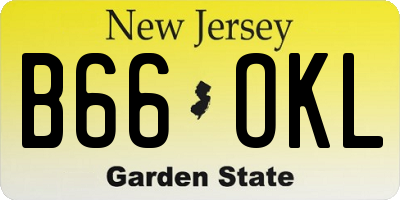 NJ license plate B66OKL