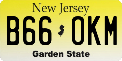 NJ license plate B66OKM
