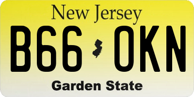 NJ license plate B66OKN
