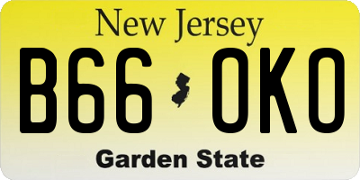 NJ license plate B66OKO