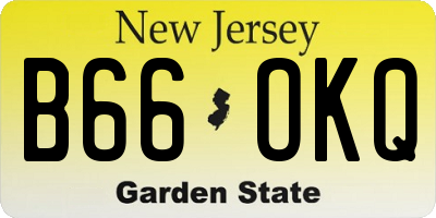 NJ license plate B66OKQ