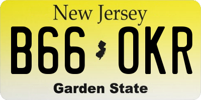 NJ license plate B66OKR