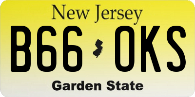 NJ license plate B66OKS