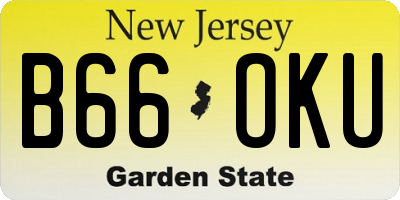 NJ license plate B66OKU