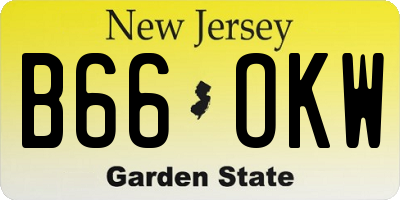 NJ license plate B66OKW