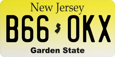 NJ license plate B66OKX