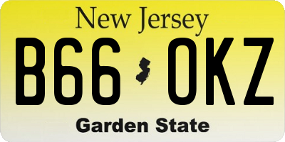 NJ license plate B66OKZ