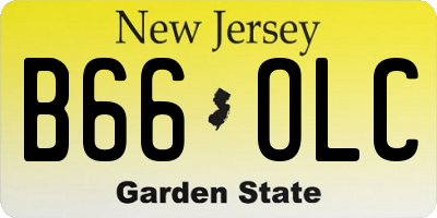 NJ license plate B66OLC