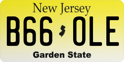 NJ license plate B66OLE