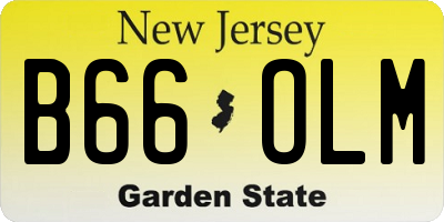 NJ license plate B66OLM