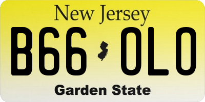 NJ license plate B66OLO