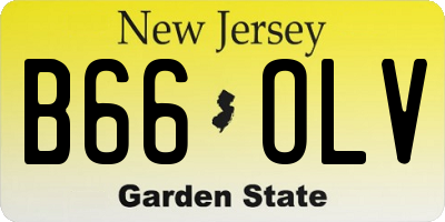 NJ license plate B66OLV