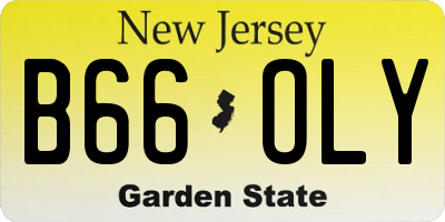 NJ license plate B66OLY