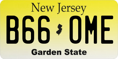 NJ license plate B66OME