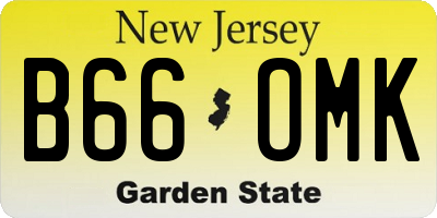 NJ license plate B66OMK