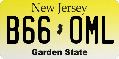 NJ license plate B66OML