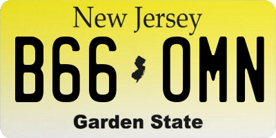 NJ license plate B66OMN