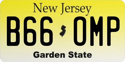 NJ license plate B66OMP