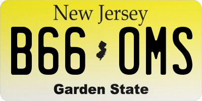 NJ license plate B66OMS