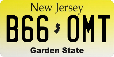 NJ license plate B66OMT