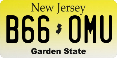 NJ license plate B66OMU