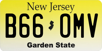 NJ license plate B66OMV