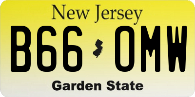 NJ license plate B66OMW