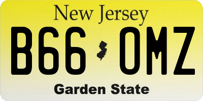 NJ license plate B66OMZ