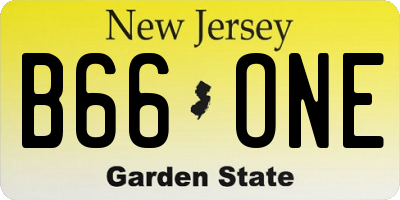 NJ license plate B66ONE