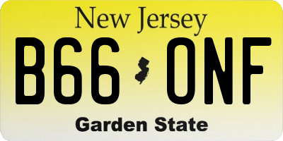 NJ license plate B66ONF