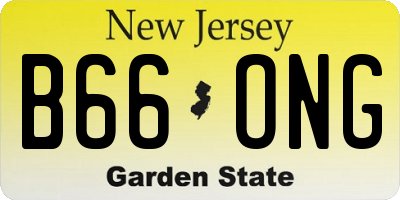 NJ license plate B66ONG