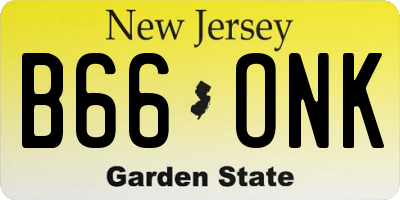 NJ license plate B66ONK