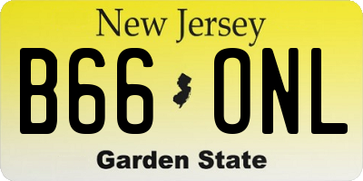 NJ license plate B66ONL