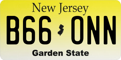 NJ license plate B66ONN