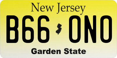 NJ license plate B66ONO