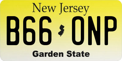 NJ license plate B66ONP