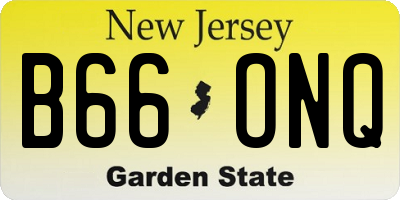 NJ license plate B66ONQ