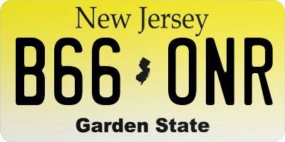 NJ license plate B66ONR