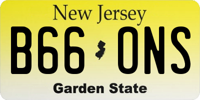 NJ license plate B66ONS
