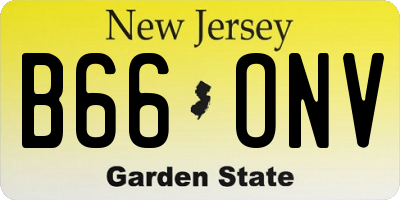 NJ license plate B66ONV