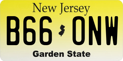 NJ license plate B66ONW
