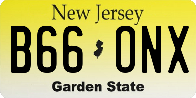 NJ license plate B66ONX