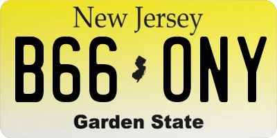 NJ license plate B66ONY