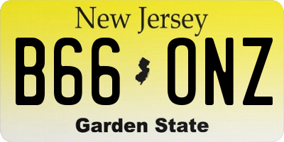 NJ license plate B66ONZ